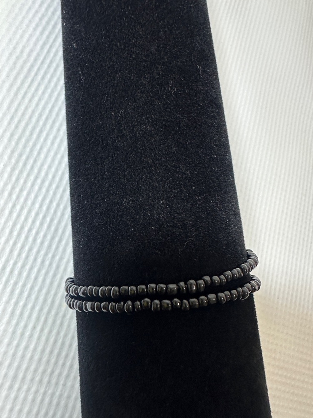 Black Beaded Stretch Coil Bracelet Set